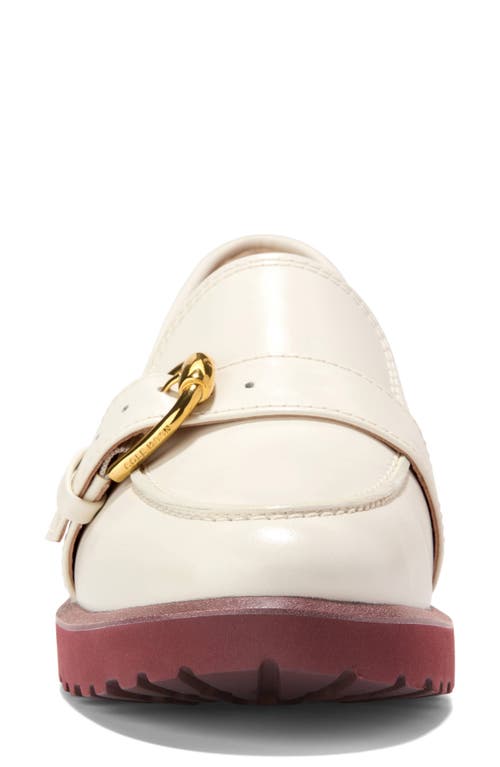 Shop Cole Haan Giana Buckle Loafer In Ivory Leather