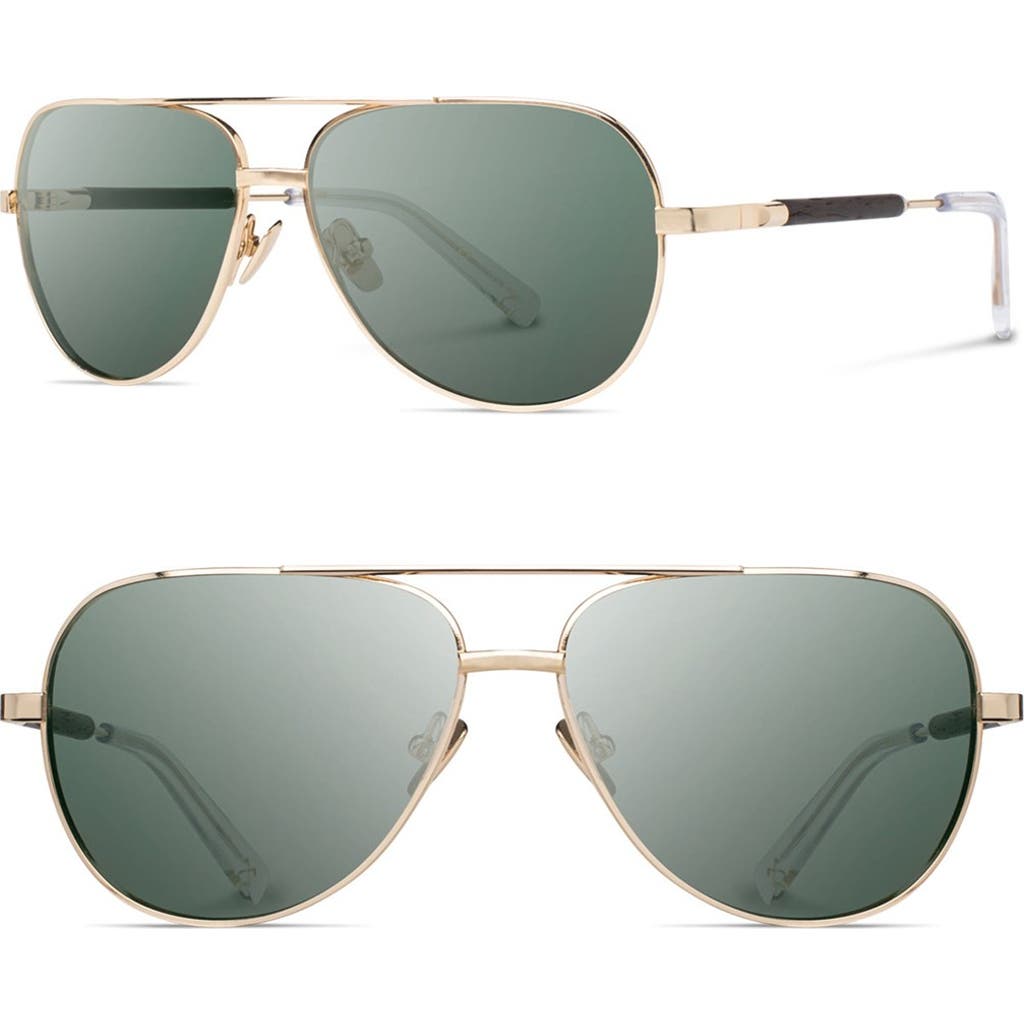 Shwood 'redmond' 58mm Titanium & Wood Sunglasses In Green