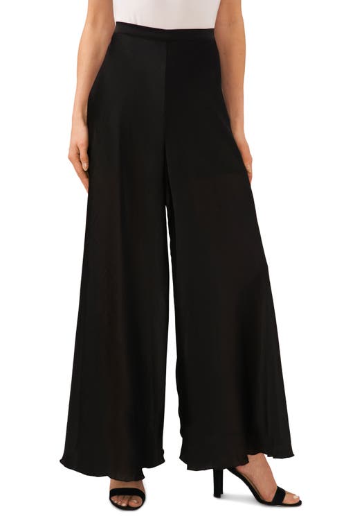 CeCe Flowy High Waist Wide Leg Pants Rich Black at Nordstrom,