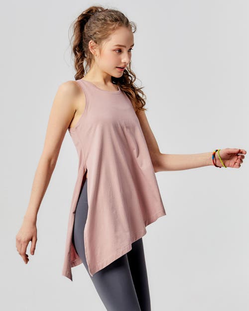 Rebody Active Sidekick Long Tie Tank In Mauve Pink