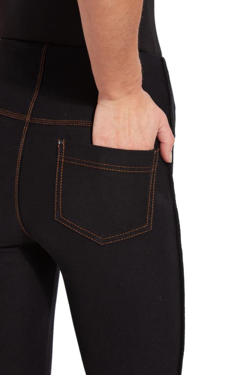Lyssé High Waist Denim Leggings In Black