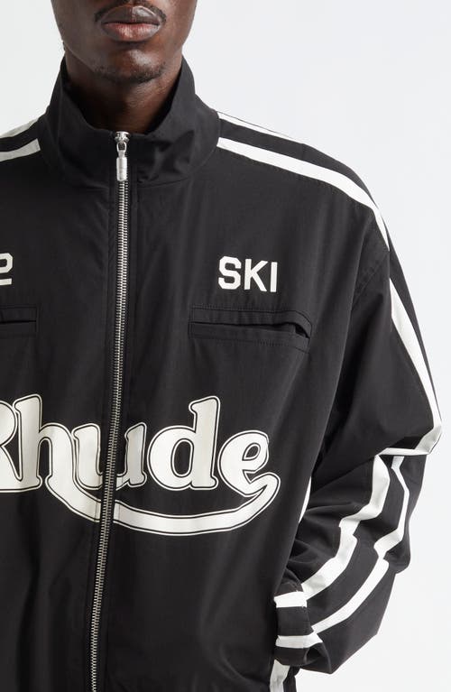 Shop Rhude Ski Logo Track Jacket In Black/white