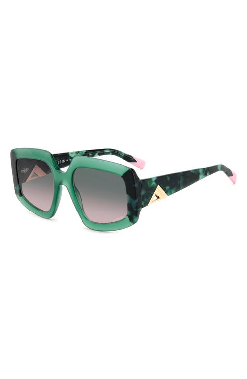 Shop Missoni 54mm Square Sunglasses In Green Pink Havana/green Pink