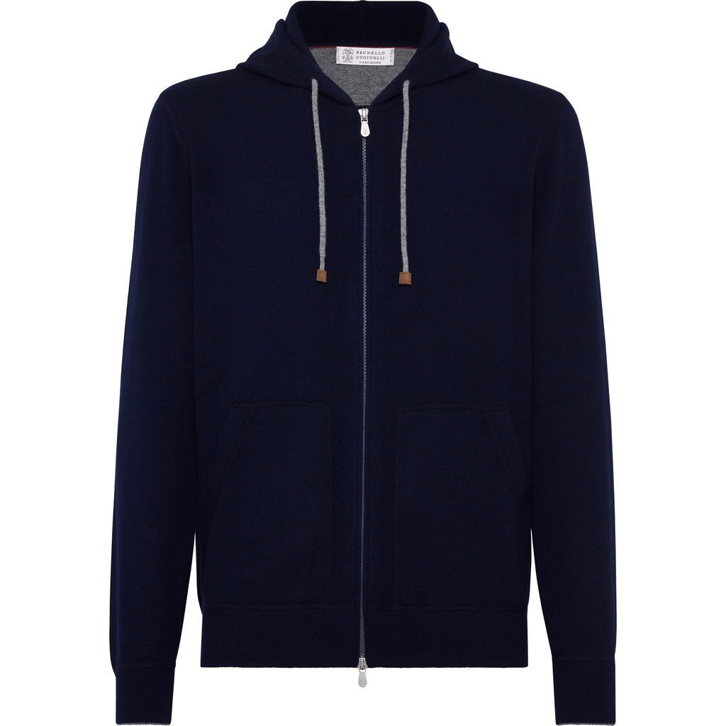 Brunello Cucinelli Sweatshirt-style Cardigan In Navy Blue