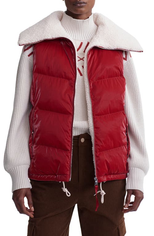Varley Brock Fleece Lined Puffer Vest In Red Dahlia