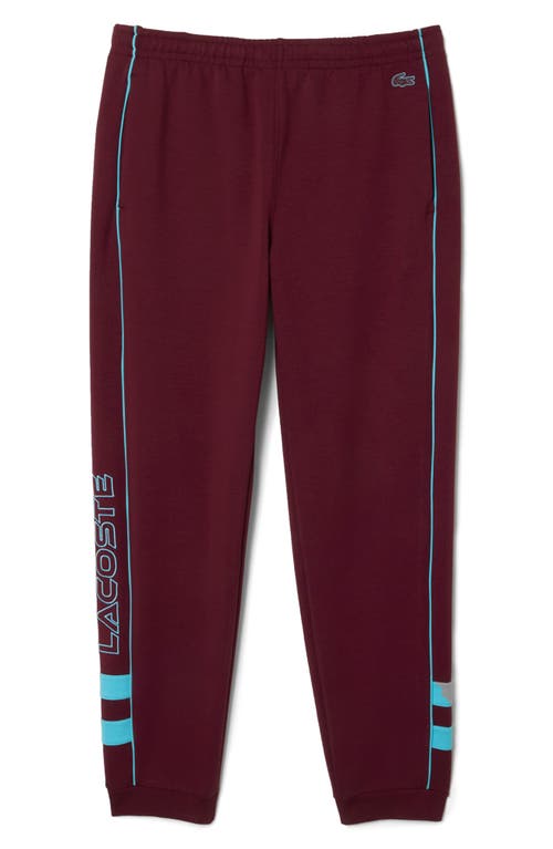 Shop Lacoste Knit Track Pants In Burgundy/anse