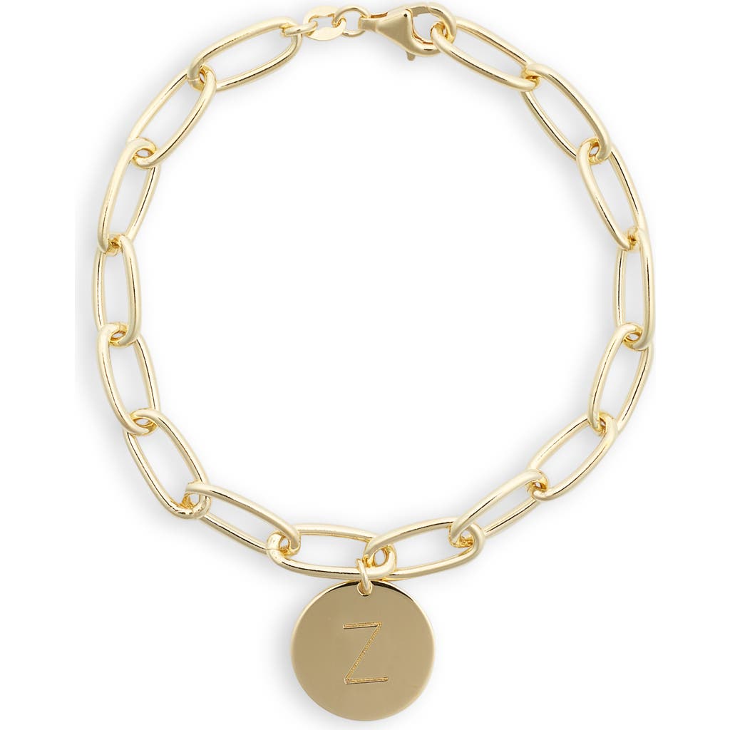 Meshmerise Initial Disc Charm Bracelet In Yellow-z