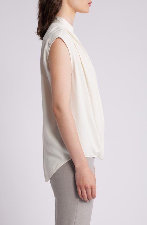 Shop Hugo Boss Boss Bonelia Front Wrap Top In Soft Cream