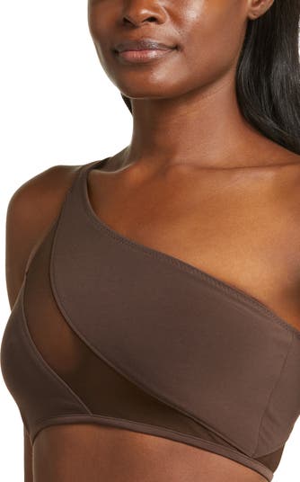 NWT $135 Norma Kamli [ Large ] One Shoulder Snake Mesh Bikini Top