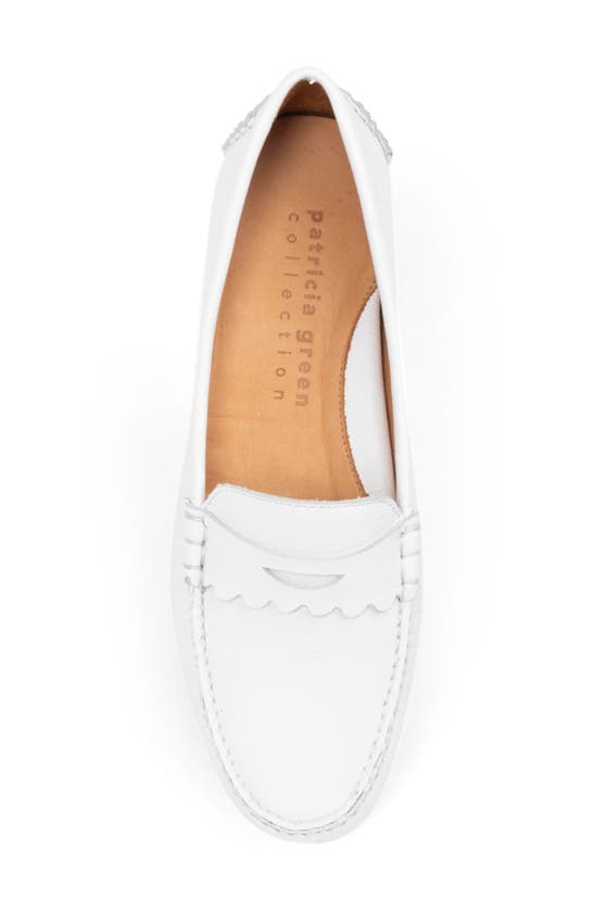 Shop Patricia Green Janet Scalloped Driving Loafer In White
