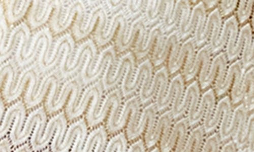 Melissa Odabash Anna Metallic Long Sleeve Cover-up In Gold/cream