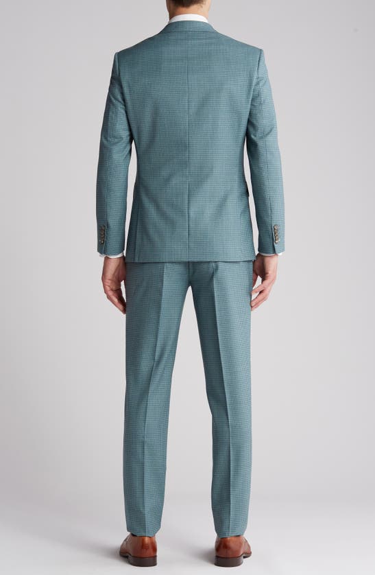 Shop English Laundry Grid Trim Fit Wool Blend Two-piece Suit In Green