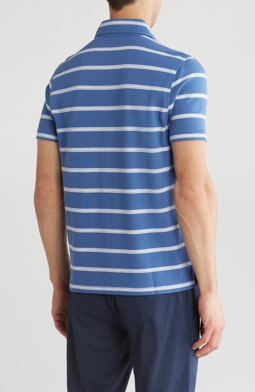 Shop Brooks Brothers Stripe Short Sleeve Cotton Polo In Blue White