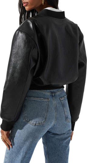 Avianna Faux Leather Bomber Jacket