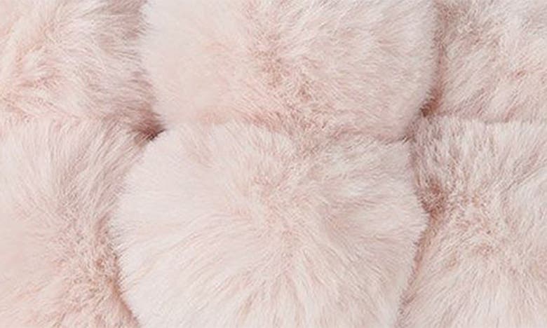 Memoi Luxe Faux Fur Pom Memory Foam Slipper In Blush