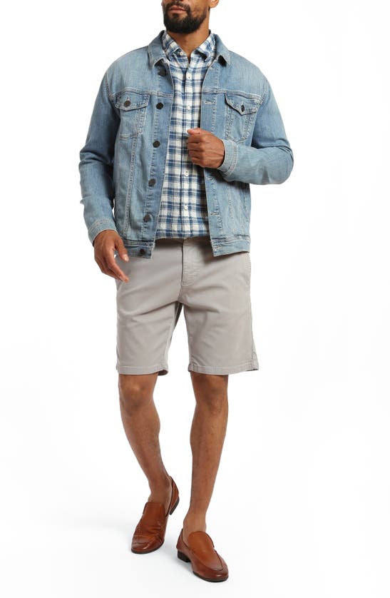 Shop 34 Heritage Arizona Flat Front Stretch Chino Shorts In Sleet Soft Touch