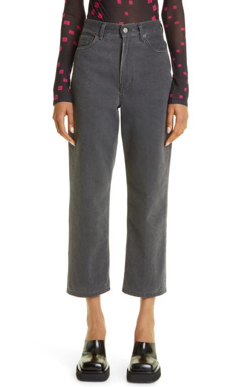 Acne Studios 1993 High Waist Crop Relaxed Fit Jeans in Dark Grey