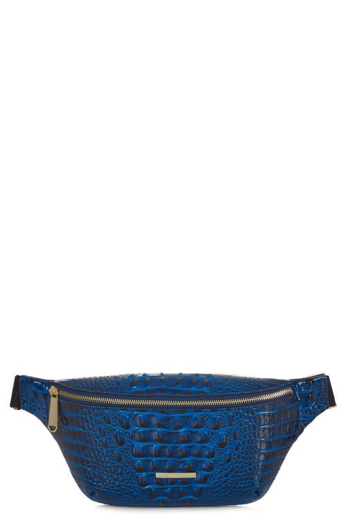 Brahmin Croc Embossed Leather Harker Belt Bag in Sapphire