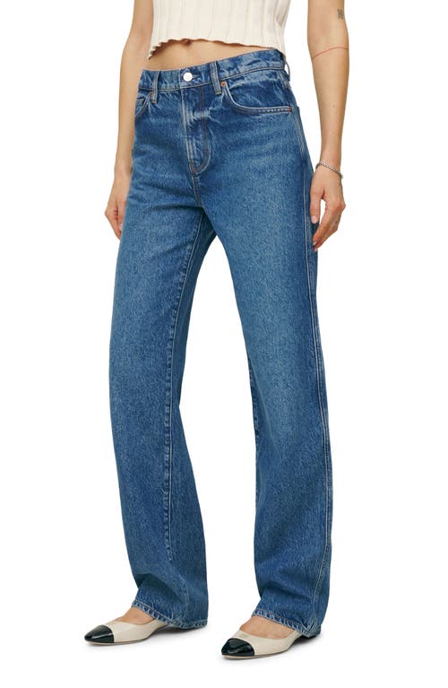 Reformation Val 90s High Rise Straight Leg Jeans In Pelican In Pelican