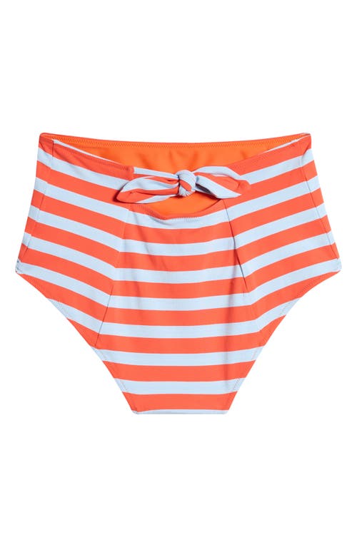 Shop Lemlem Elsi High Waist Bikini Bottoms In Chireti Tangerine