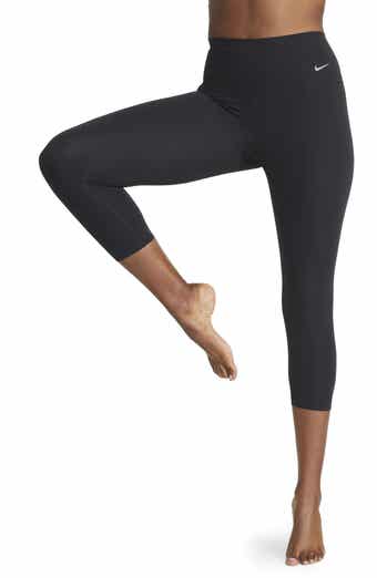 Nike Pants Womens Medium Black White Leggings Capri Cropped Dri