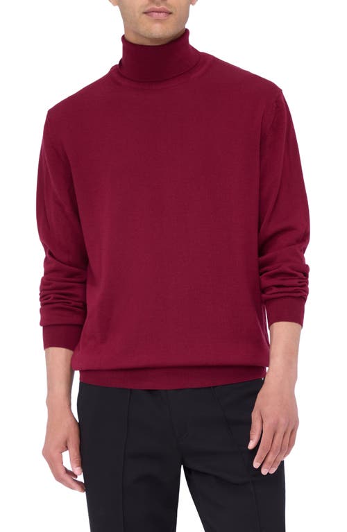 Shop Bugatchi Sawyer Merino Wool Turtleneck Sweater In Burgundy