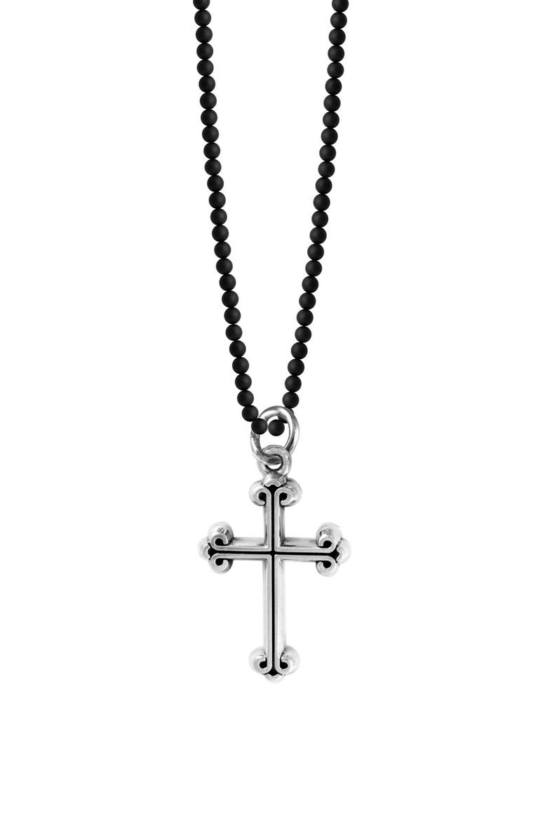 King Baby Sterling Silver & Onyx Cross Pendant Necklace | Nordstrom