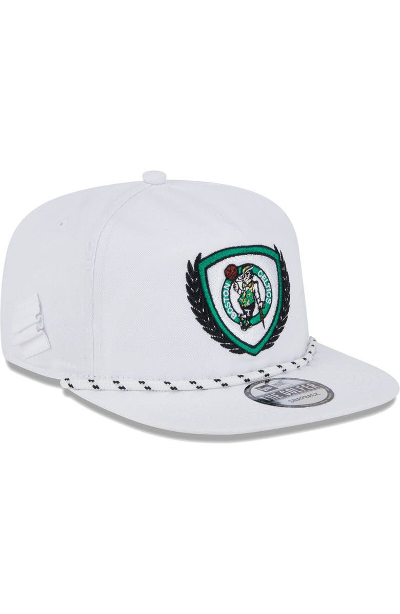 New Era Men's New Era White Boston Celtics The Golfer Crest Snapback ...