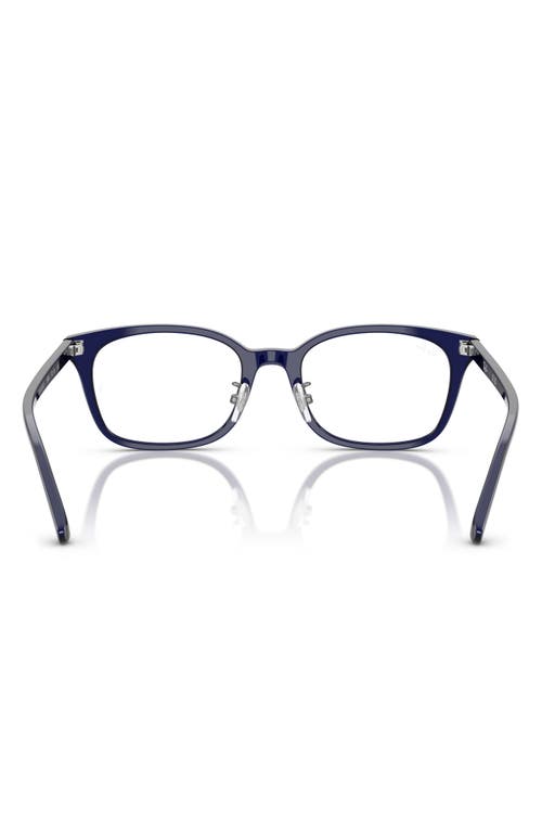 Ray Ban Ray-ban 52mm Square Optical Glasses In Dark Blue