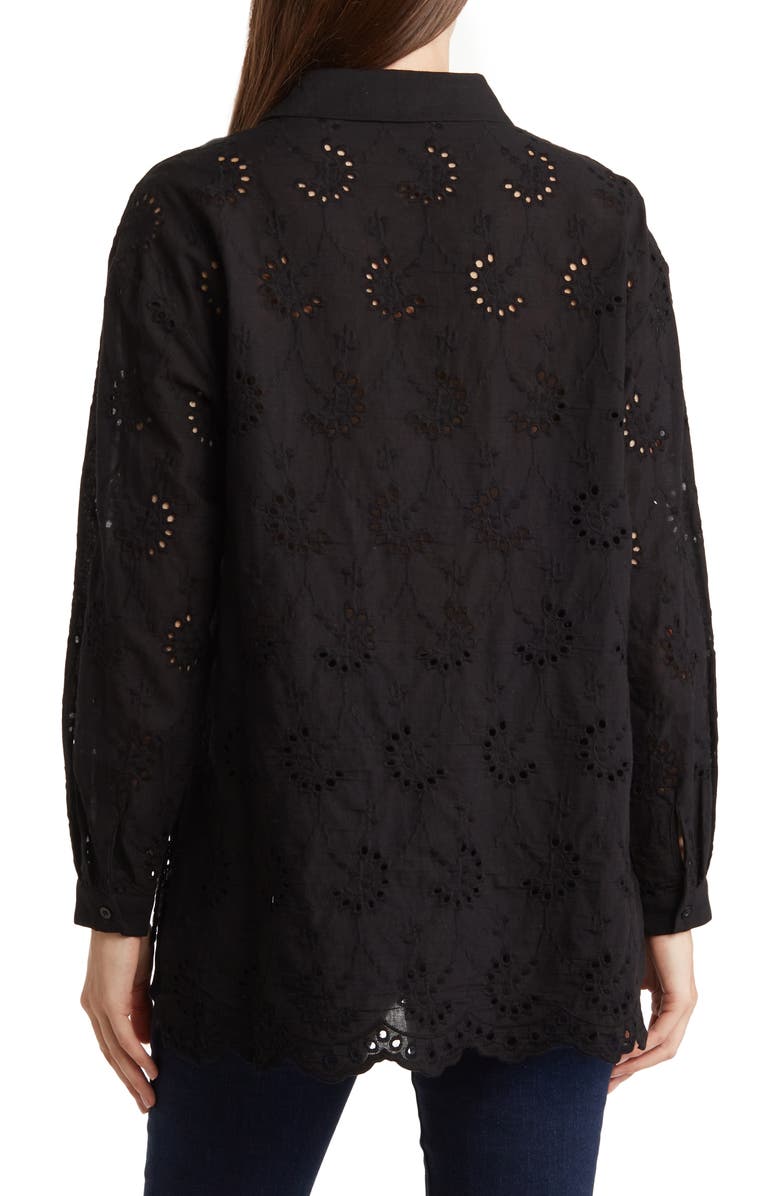 Adrianna Papell Eyelet Button-Up Shirt | Nordstromrack