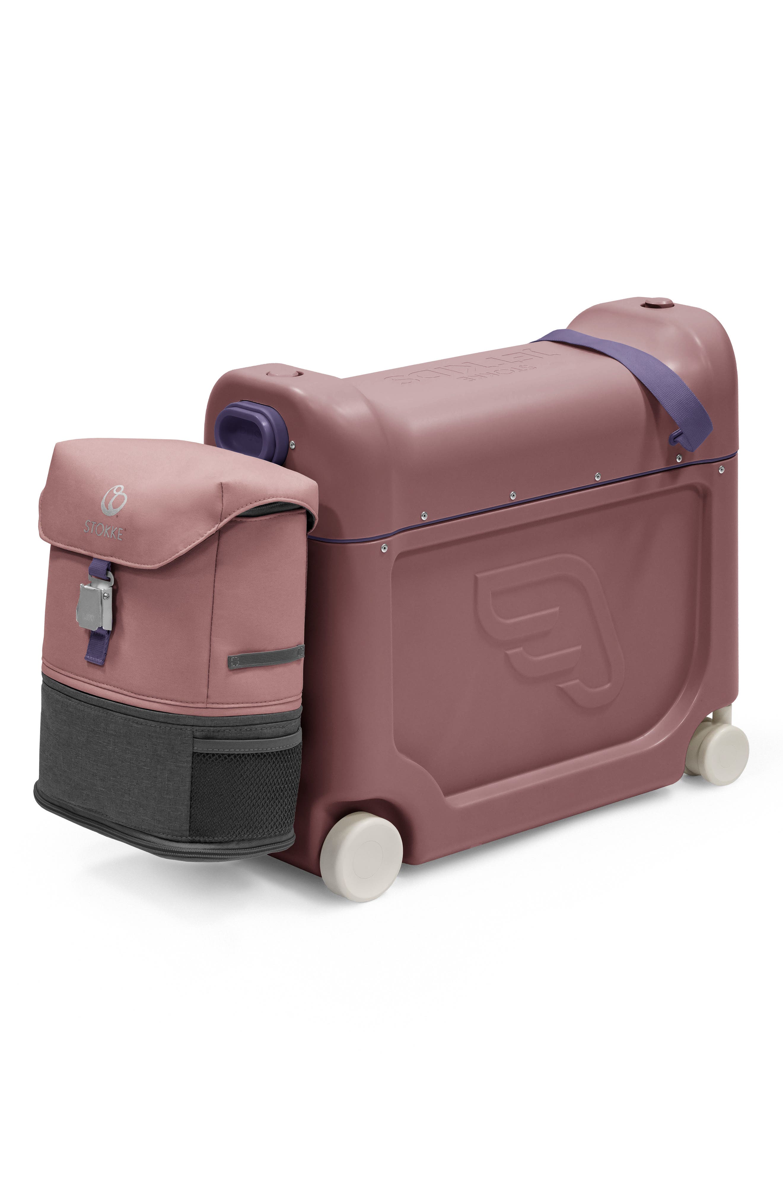 Stokke JetKids BedBox® Ride-On Carry-On Suitcase & Backpack Travel Set in Lilac 