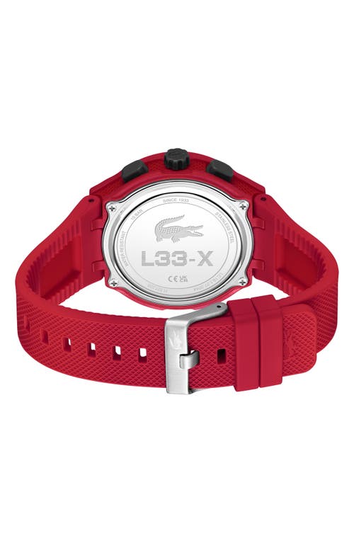 Shop Lacoste Lc33 Silicone Strap Watch, 43.75mm In Red/black