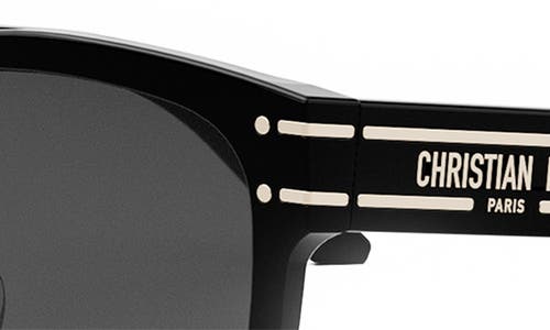 Shop Dior 'signature S7f Square Sunglasses In Shiny Black/smoke