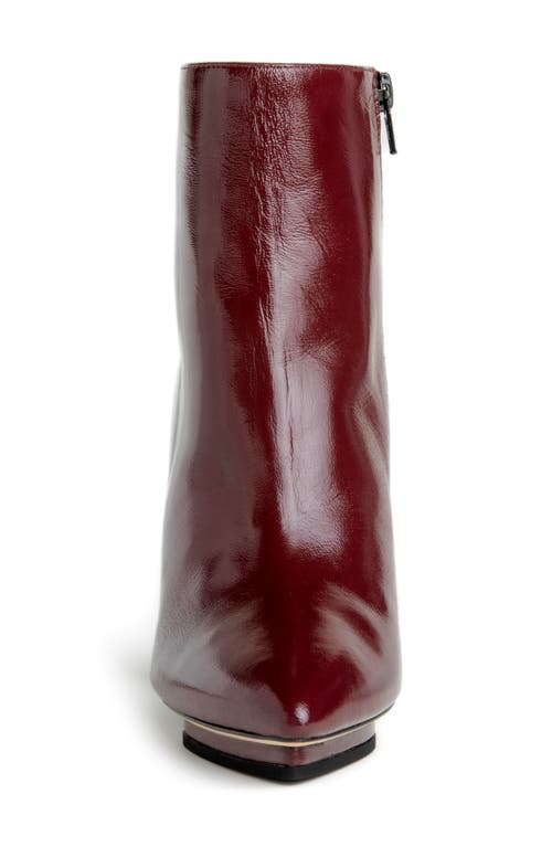 Beautiisoles Tessa Pointed Toe Platform Bootie In Burgundy