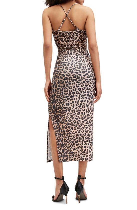 Shop Allsaints Amaya Leopard Print Body-con Dress In Leopard Brown