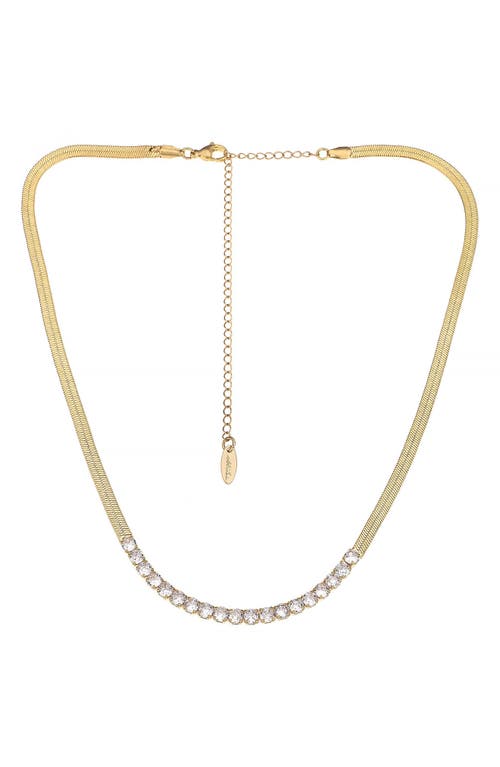 Ettika Cubic Zirconia Frontal Necklace in Gold at Nordstrom