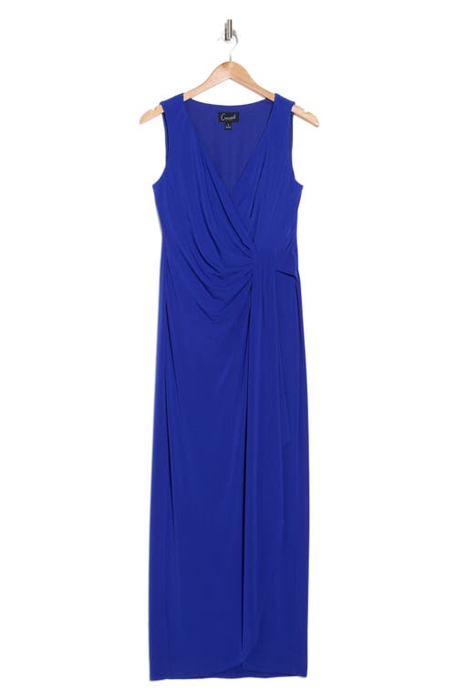 Shop Connected Apparel Ity Pleated Detail Maxi Dress In Deep Cobalt