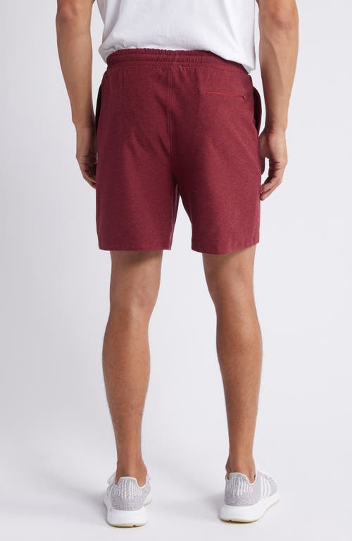 Shop Beyond Yoga Take It Easy Sweat Shorts In Burgundy Pop Heather