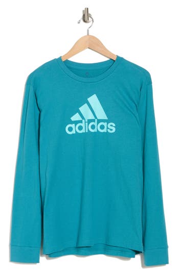Adidas Originals Adidas Classic Long Sleeve Logo T-shirt In Blue