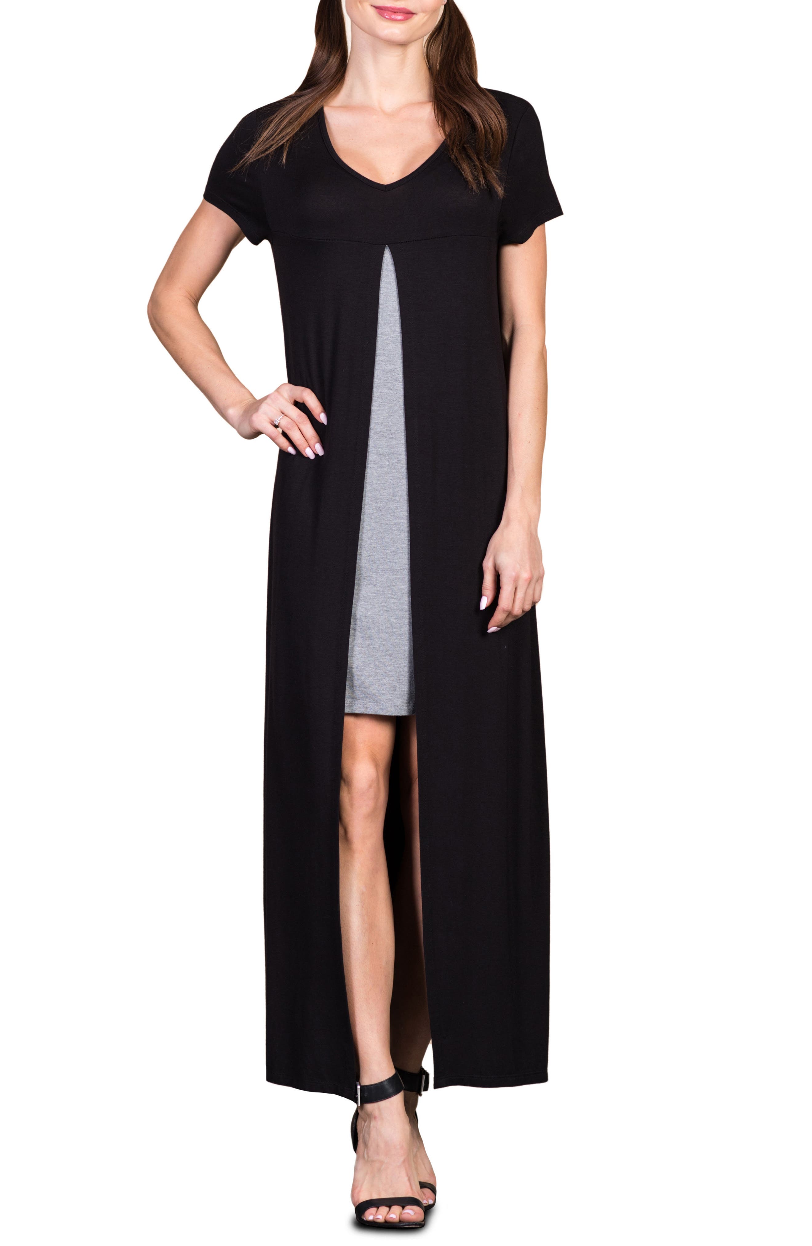 Savi Mom Milan Maternity/nursing Maxi Dress, Black