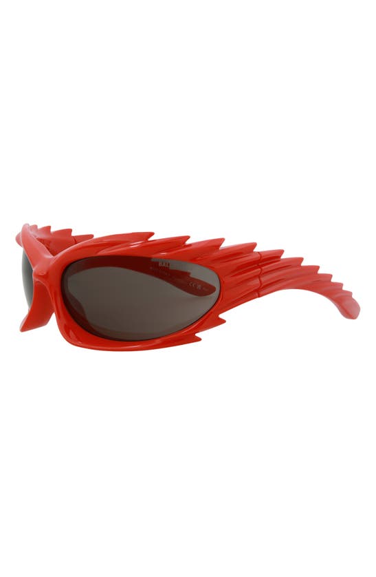 Shop Balenciaga 78mm Wrap Sunglasses In Red Red Grey