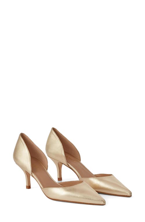 Shop Lk Bennett Harley D'orsay Pointed Toe Pump In Pale Gold