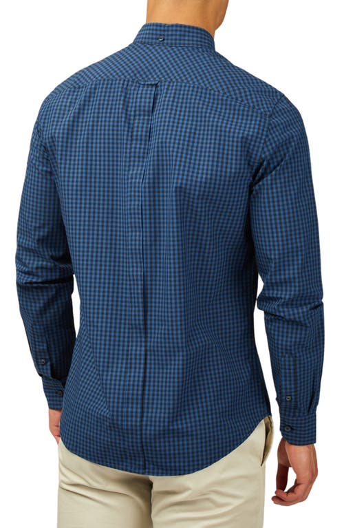 Ben Sherman Signature Gingham Organic Cotton Button-down Shirt In Dark Blue