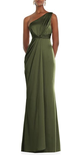 Dessy Collection One-Shoulder Satin Gown | Nordstrom