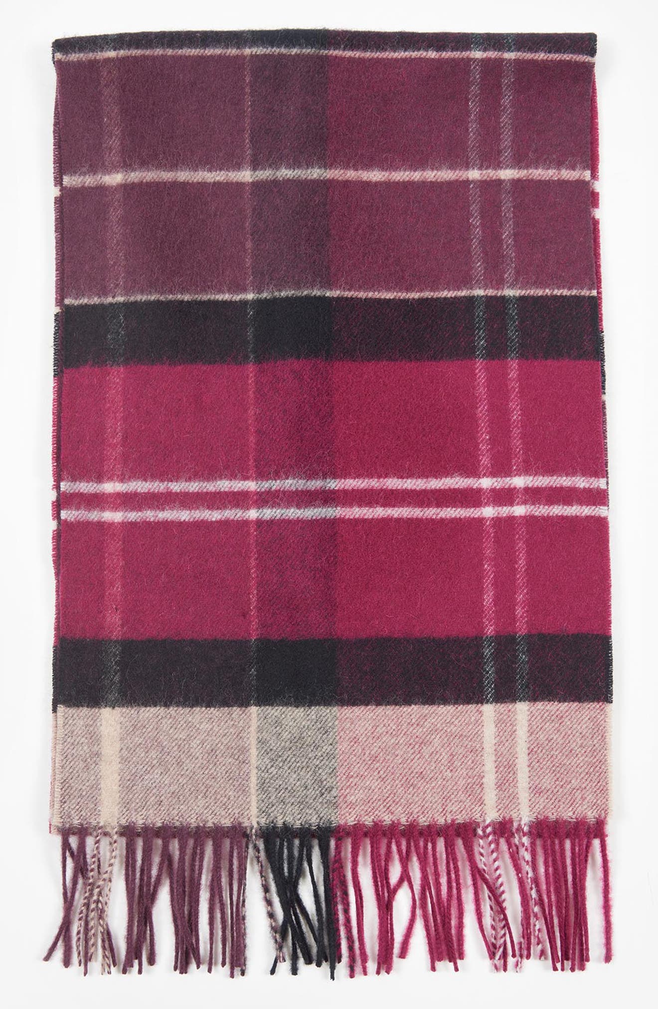 barbour red check scarf