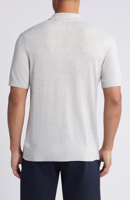Shop Ted Baker Adio Textured Knit Polo In Light Grey
