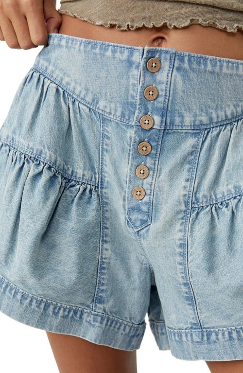 Free People Fleur Cotton Denim Shorts In Blue