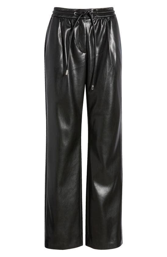 Shop Hugo Boss Boss Tareta Drawstring Faux Leather Pants In Black