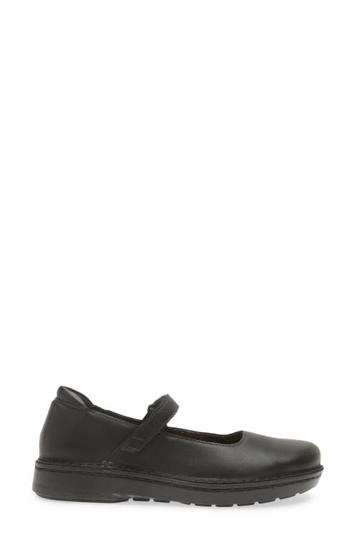 Naot Martinos Mary Jane Flat In Jet Black Leather