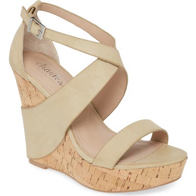 Charles By Charles David Atlantis Platform Wedge Sandal, Beige